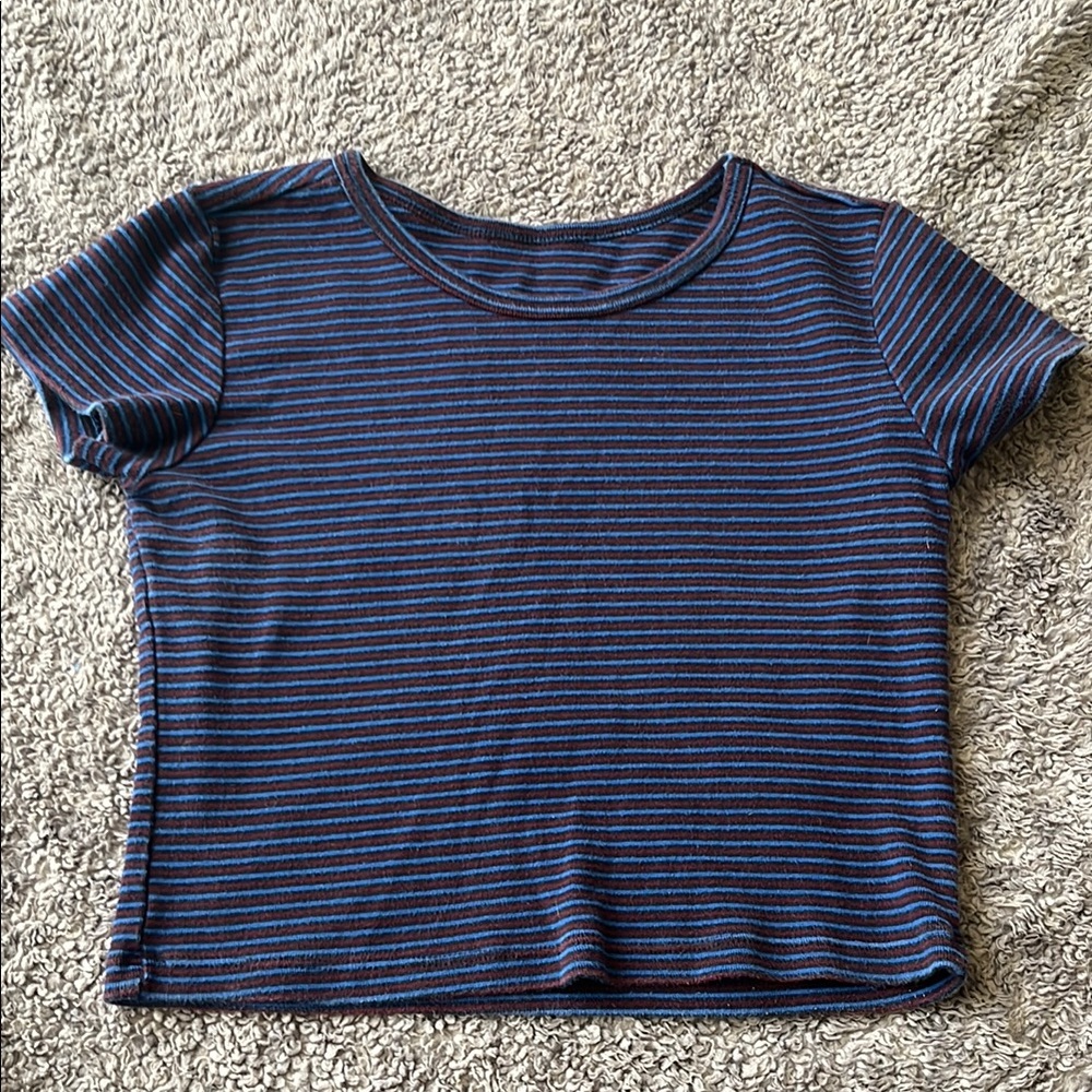 Brandy Melville Striped Cropped Tshirt
